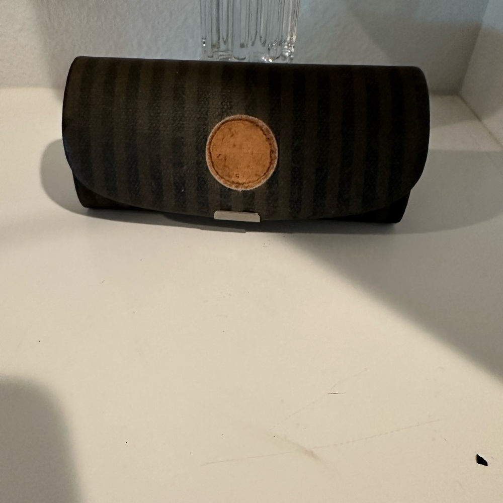 Vintage Fendi Black and Tan Striped eyeglass case